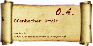 Ofenbecher Arvid névjegykártya